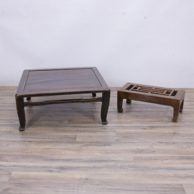 Image for Lot Chinese Softwood Low Table & Stand