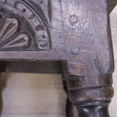 English Baroque Oak Joint Stool