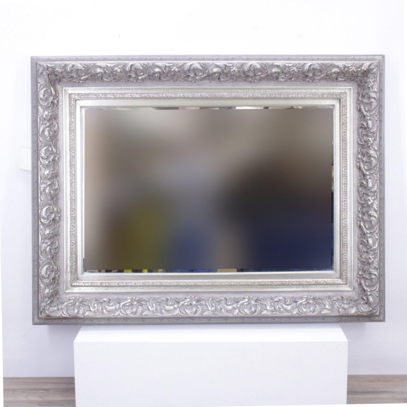 Classical Style Silvered Wood & Gesso Mirror