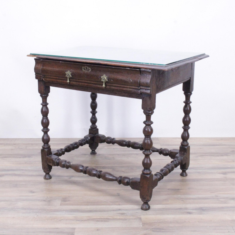 Continental Baroque Oak Side Table