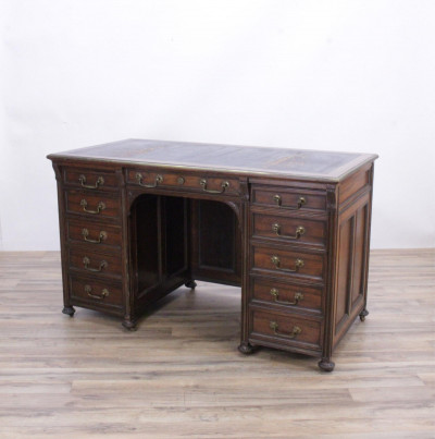 19th C. Victorian Rosewood Kneehole Desk