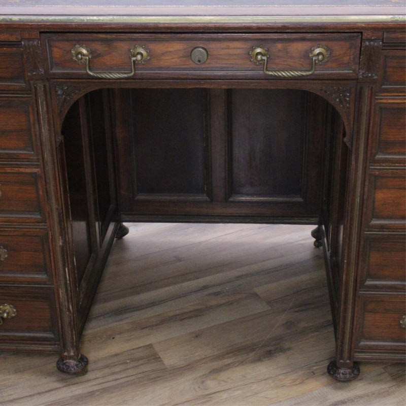19th C. Victorian Rosewood Kneehole Desk