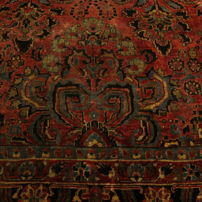 Antique Sarouk Carpet 9-6 x 11-6
