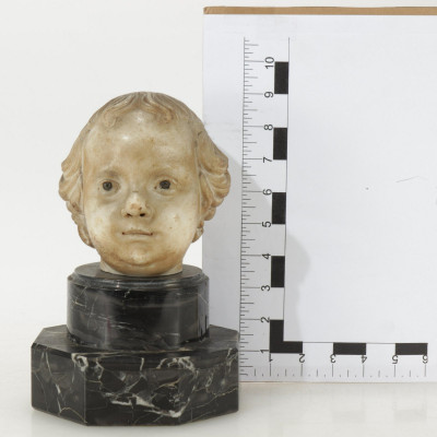 19th C. poss. earlier Marble Child Head on stand
