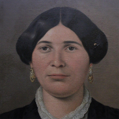 19th C. Portrait of Mrs. Brown, oil on canvas