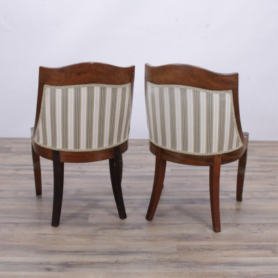 Pair Empire Revival Ormolu Mtd Chairs, 19th C.