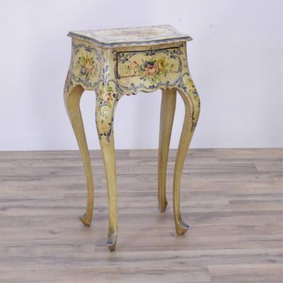 Image for Lot Italian Rococo Style Yellow Painted Night Table