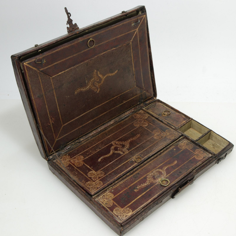 Louis XVI Gilt-Tooled Leather Document Box, 18th C