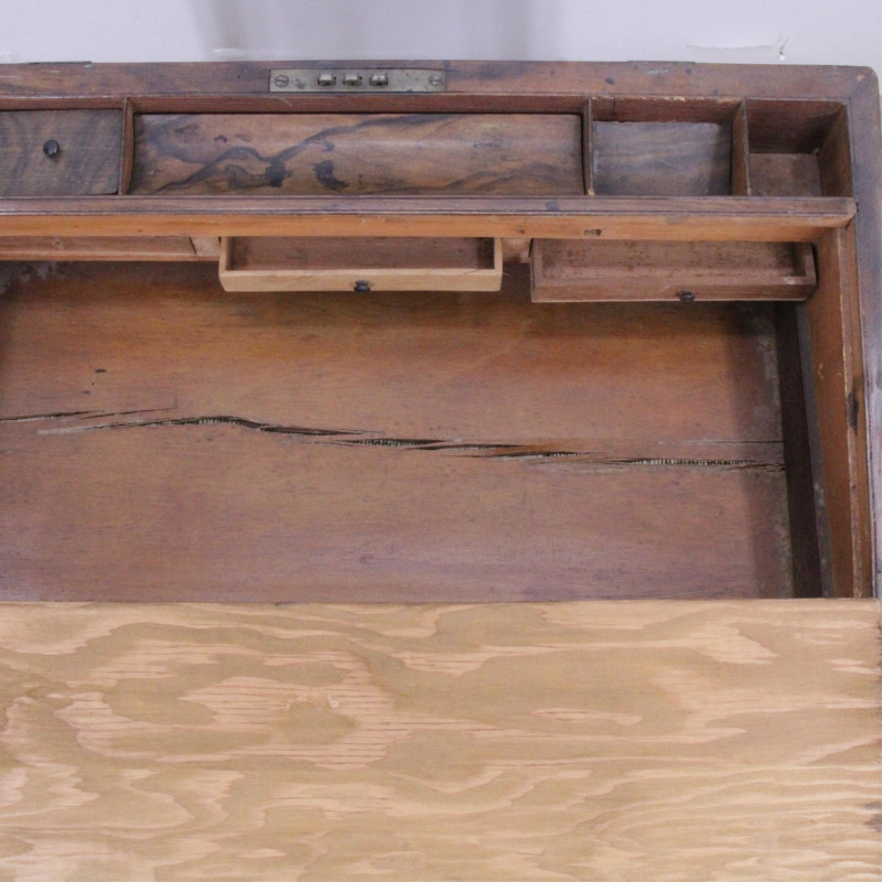 Victorian Brass Bound Walnut Lap Desk, 1876