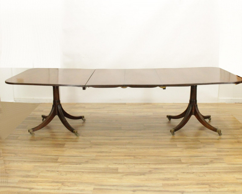 George III Style Mahogany 2-Pedestal Dining Table