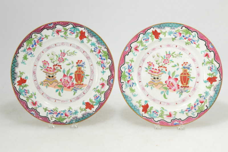 Pair Minton's Porcelain "Poonah" Plates