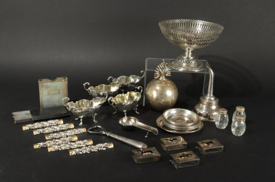 Image for Lot Group of Sterling Table and Desktop Objects
