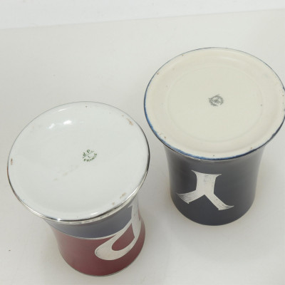 Four Vintage Ivy League Porcelain Tankards