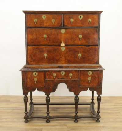 Image for Lot 18th C. William and Mary Walnut Highboy