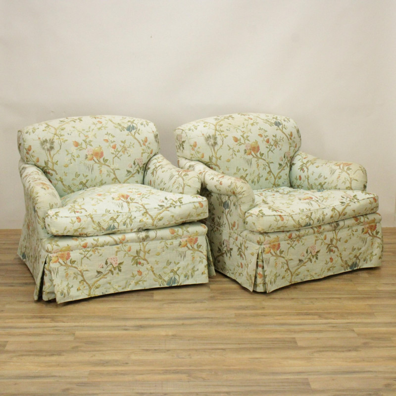 Pr. Scalamandre Upholstery Custom Lounge Chairs
