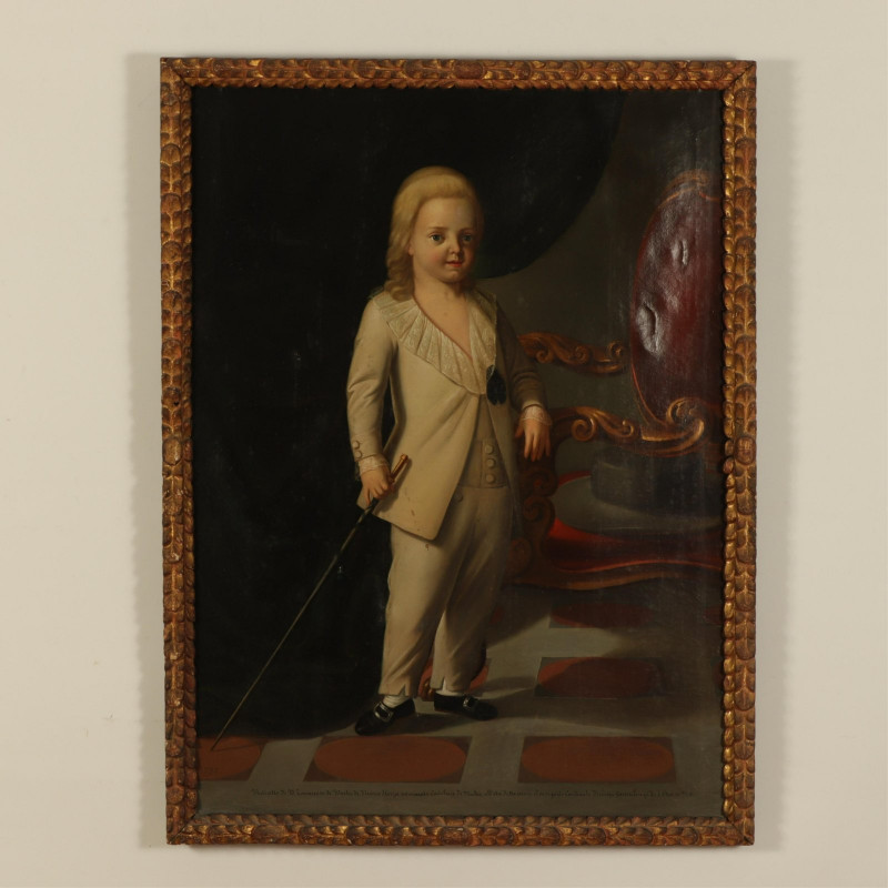 18th C. Portrait of a Young Boy, oil on canvas