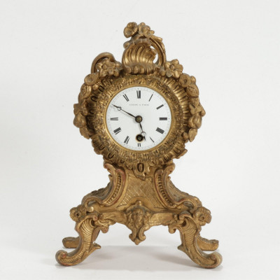 Image for Lot French Louis XV Mantel Clock, dial LeRoy