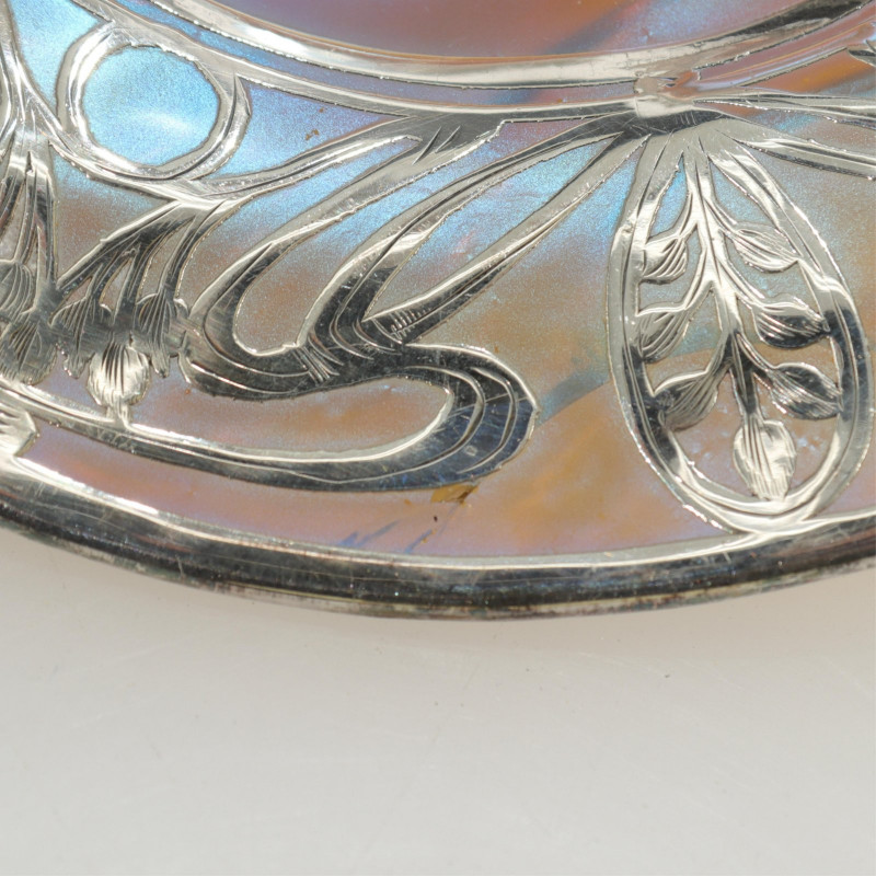 Art Nouveau Silver Overlay; Limoges Coffee Service