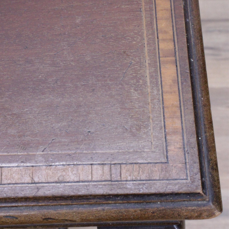 Edwardian Inlaid Mahogany Side Table & Stool
