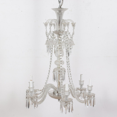 Image for Lot Victorian Pressed Glass Chandelier