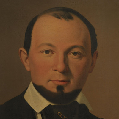 19th C. Portrait of Mr. Brown, oil on canvas