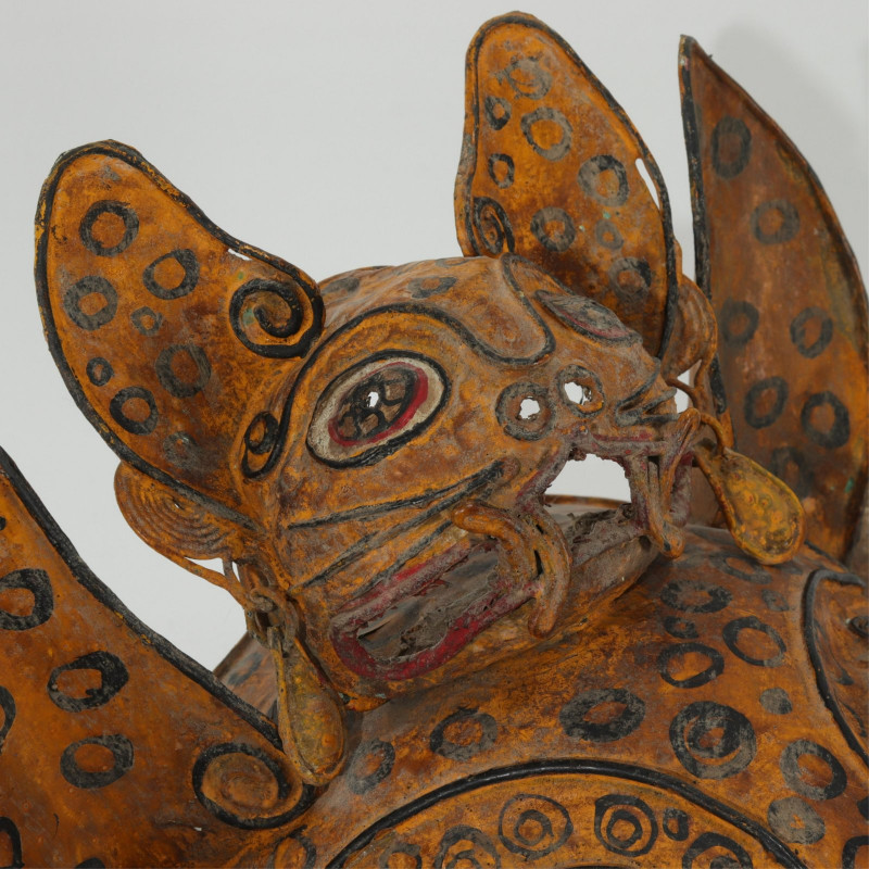Cat, Mexican Polychromed Copper Dance Mask