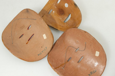 5 Mexican Folk Art Pottery Masks