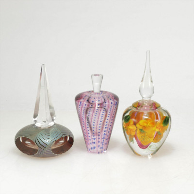 Image for Lot Three Art Glass Bottles - Daniel Salazar