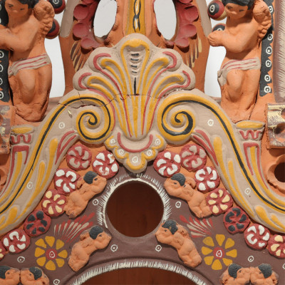 Central American Folk Art Ceramic Church Facade