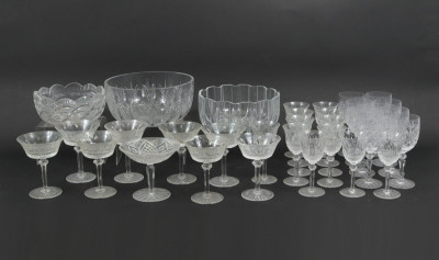 Image for Lot Mixed Group of Stemware and 3 Bowls