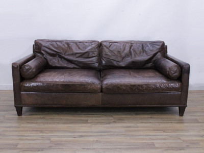 Image for Lot Baker Furniture Coach Leather Modern Sofa