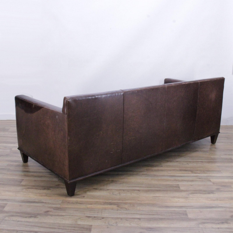 Baker Furniture Coach Leather Modern Sofa