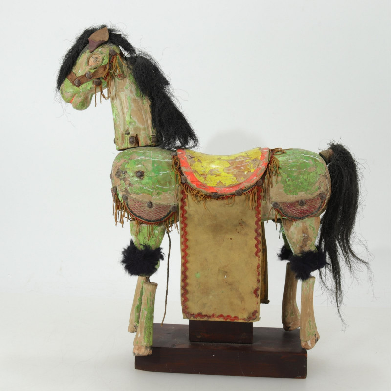 Folk Art Painted Wooden Horse, 20th C.