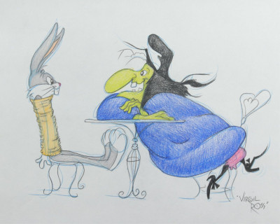 Image for Lot VIRGIL ROSS - BUGS BUNNY WITCH HAZEL- DRAWING
