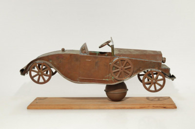 Image for Lot Vintage Copper Car on Stand, 20th century