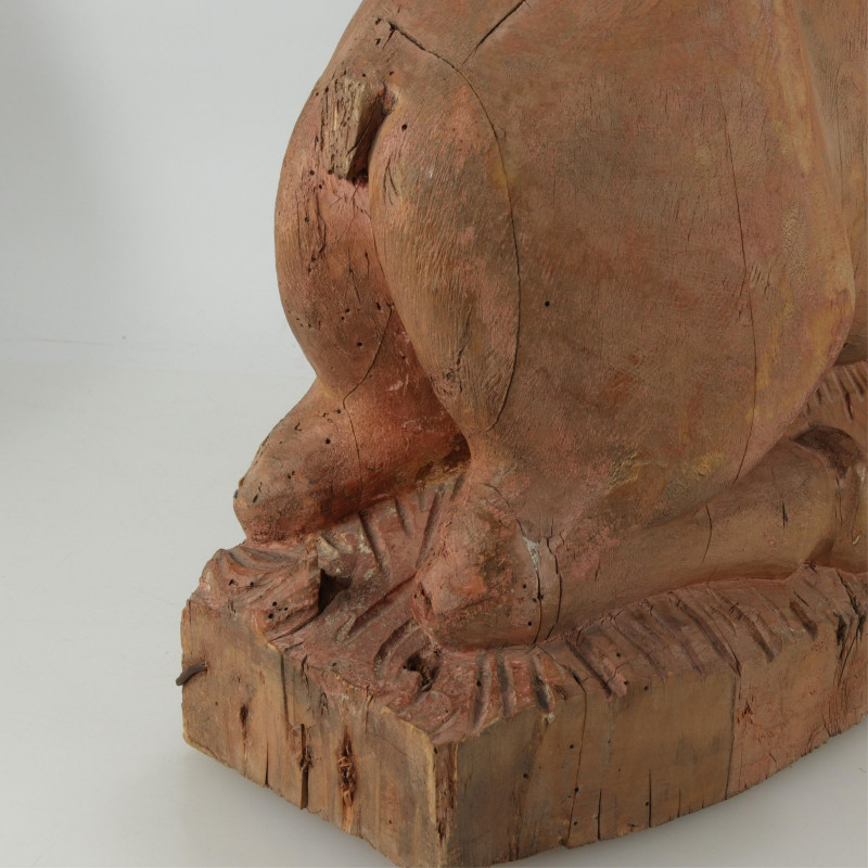 Folk Art Carved Figure of a Recumbent Oxen