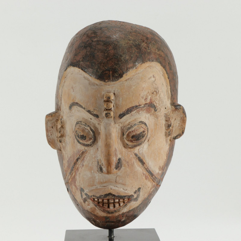 Tribal Painted Wood Monkey Mask