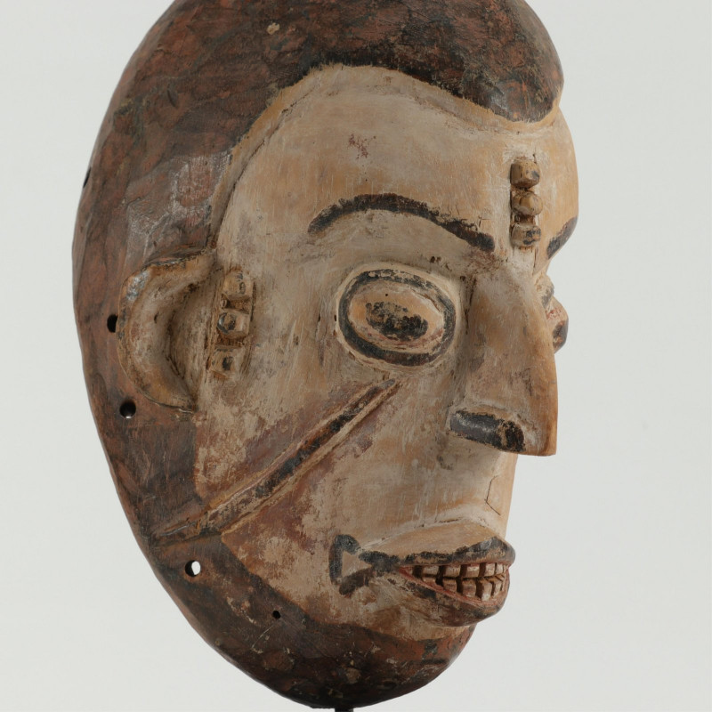Tribal Painted Wood Monkey Mask