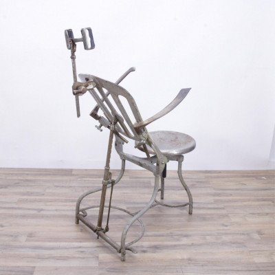 Vintage Industrial Painted Metal Dental Chairs