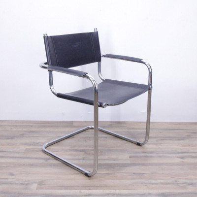 Image for Lot Marcel Breuer Style Chrome & Leather Armchair
