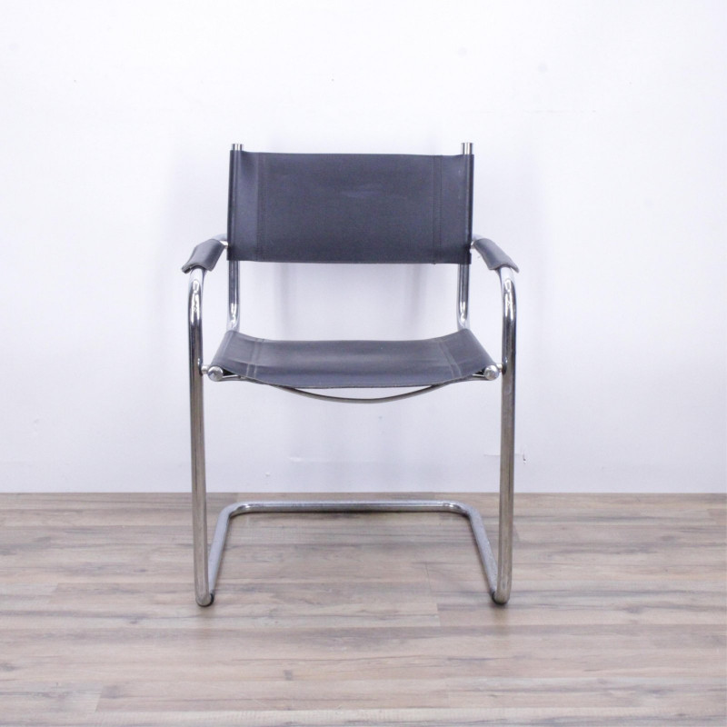Marcel Breuer Style Chrome & Leather Armchair