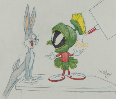 Image for Lot VIRGIL ROSS - BUGS BUNNY MARVIN MARTIAN - DRAWING