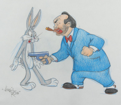 Image for Lot VIRGIL ROSS - BUGS BUNNY & ROCKY - DRAWING
