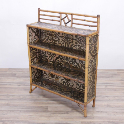 Image for Lot Rattan and Pressed Paper Bookshelf
