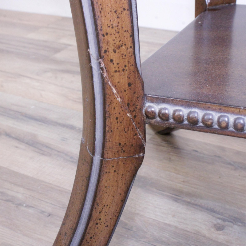 Pair Hollywood Regency Walnut Stained Tables