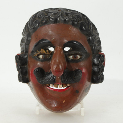 Image for Lot Vintage Mexican Painted Wood "Cinco de Mayo" Mask
