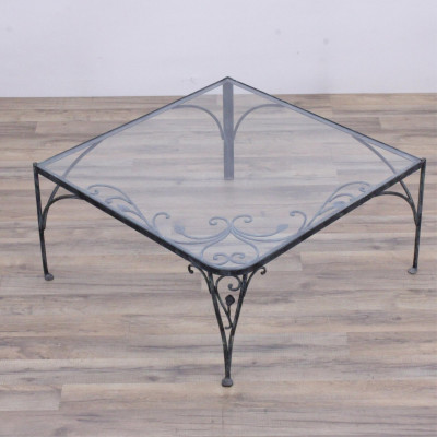Italian Verde Gris Patinated Metal Sofa & Table