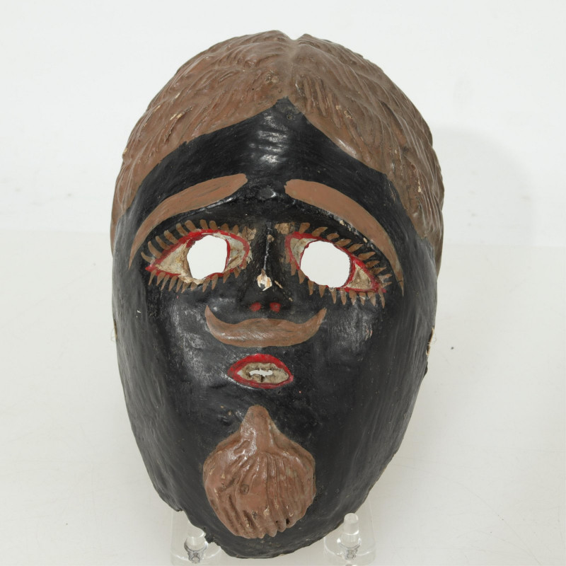 Mexican Painted Wood Juan Negro Dance Mask