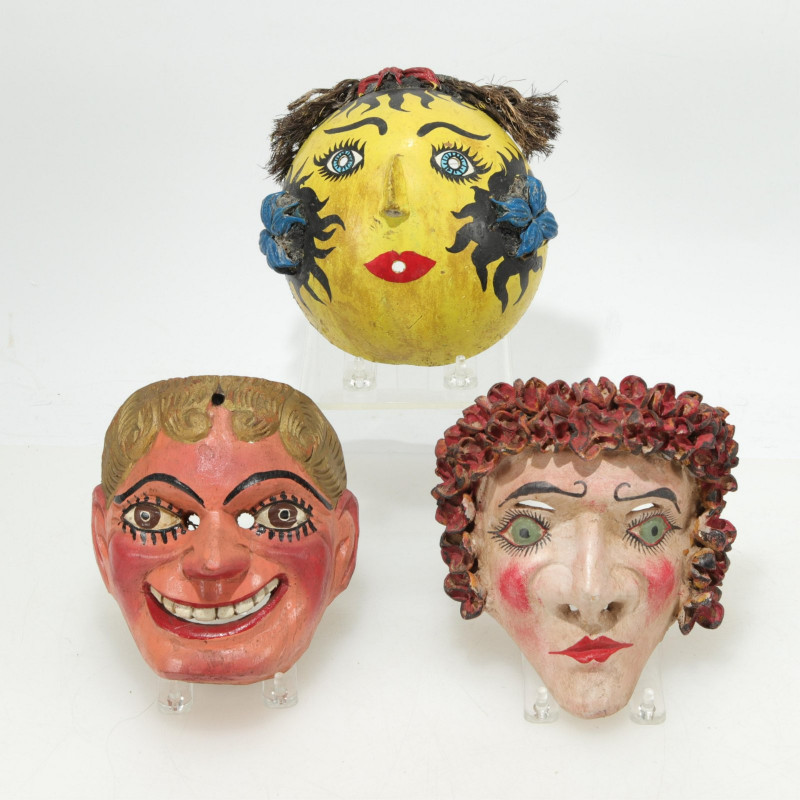Mexican and Guatemalan Painted Carnival Masks