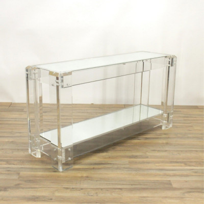 Image for Lot Lucite & Mirror Console Table